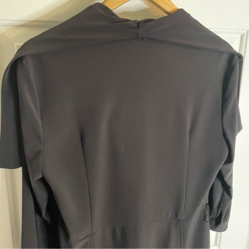 Joseph Ribkoff Black Long Sleeve Dress With Shawl Collar & Side Zipper Size 14 - Picture 7 of 9